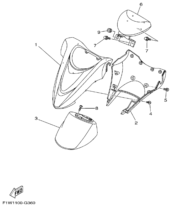 Yamaha F1WM STEERING 2 parts diagram
